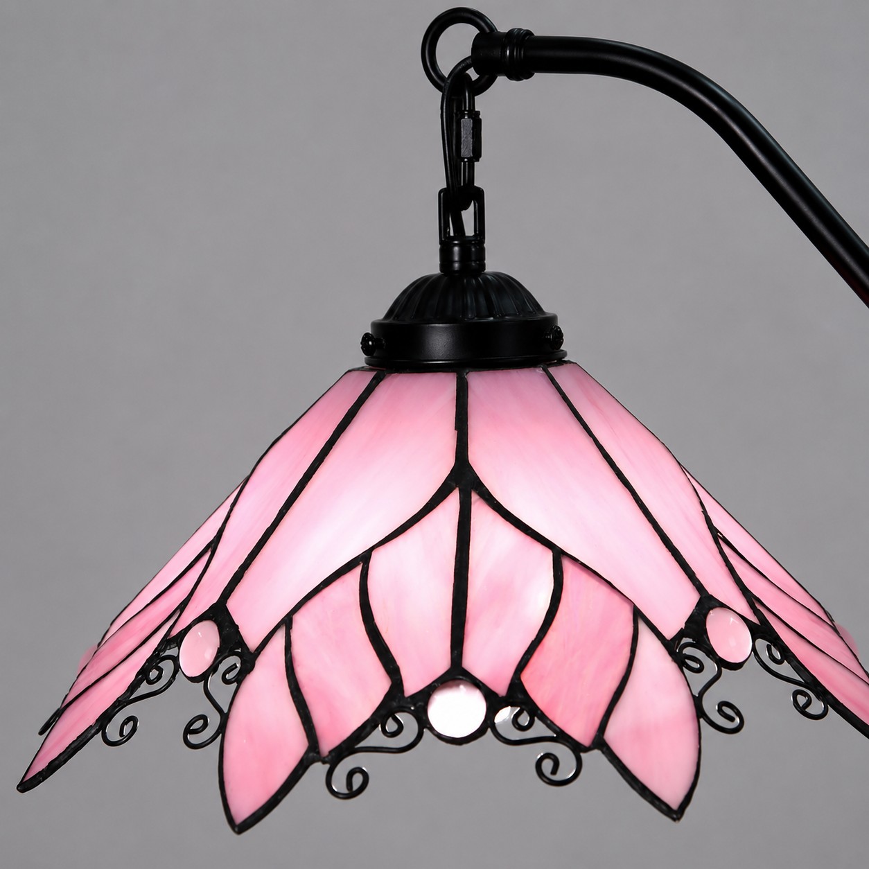 Four-Light Stained Glass Chandelier